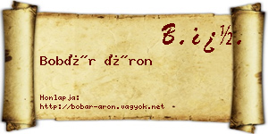 Bobár Áron névjegykártya