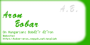 aron bobar business card